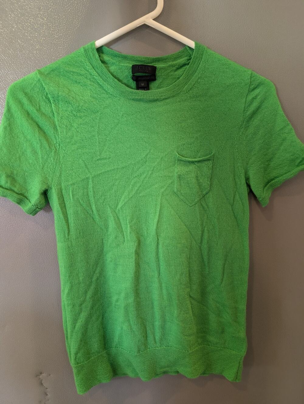 J.Crew Collection cashmere, Italian cashmere tee, green cashmere sweater, short